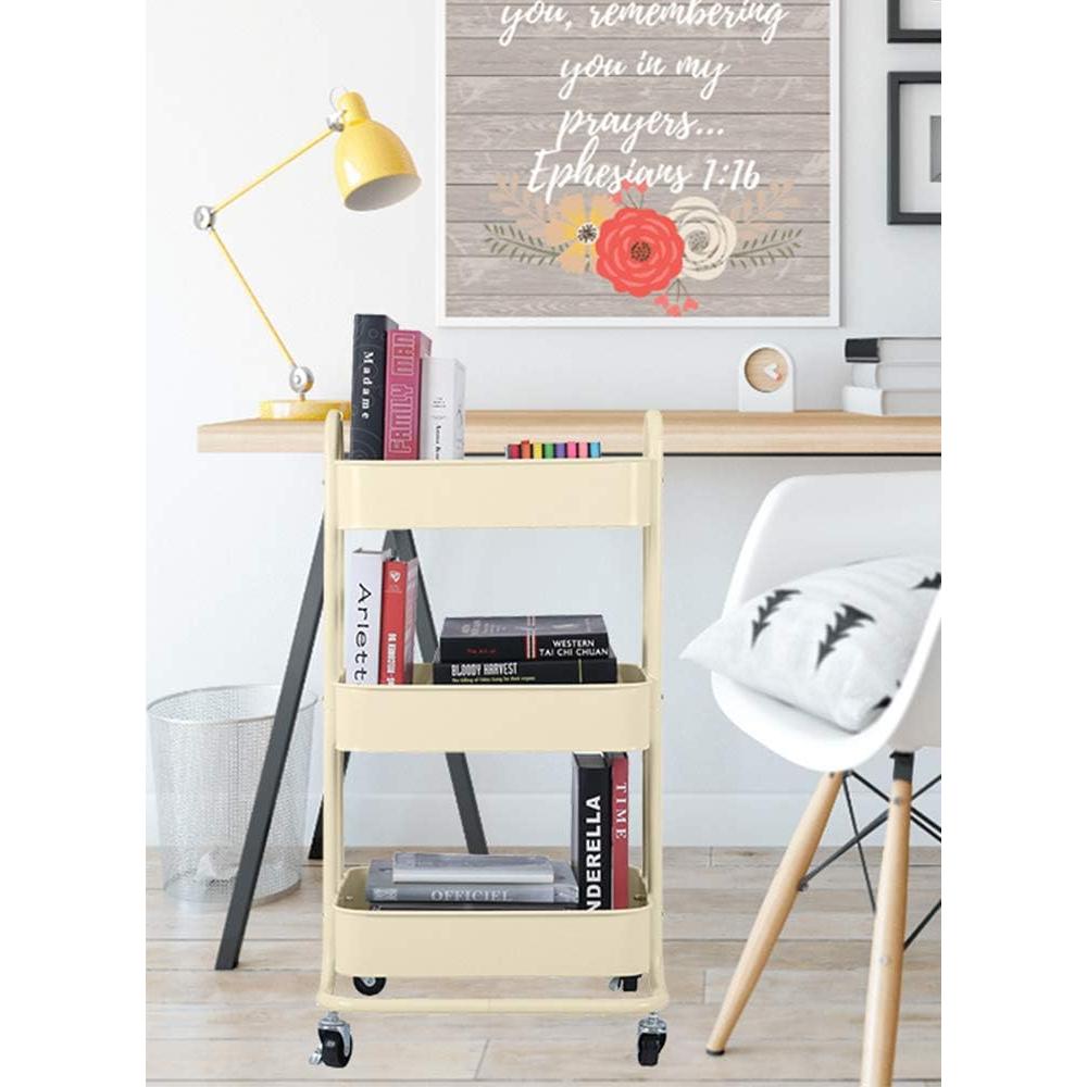 Carro de Utilidad Rodante Melody House 3 Niveles Beige