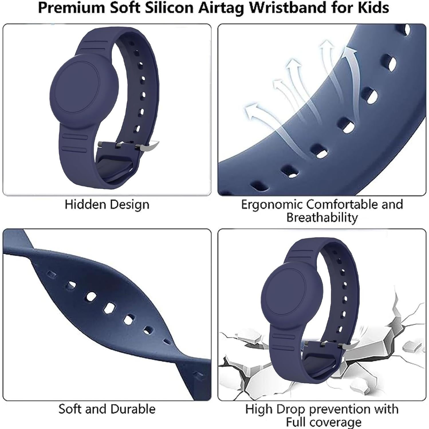 Pulsera AirTag Impermeable YUEYINGMG para Niños 2Pack