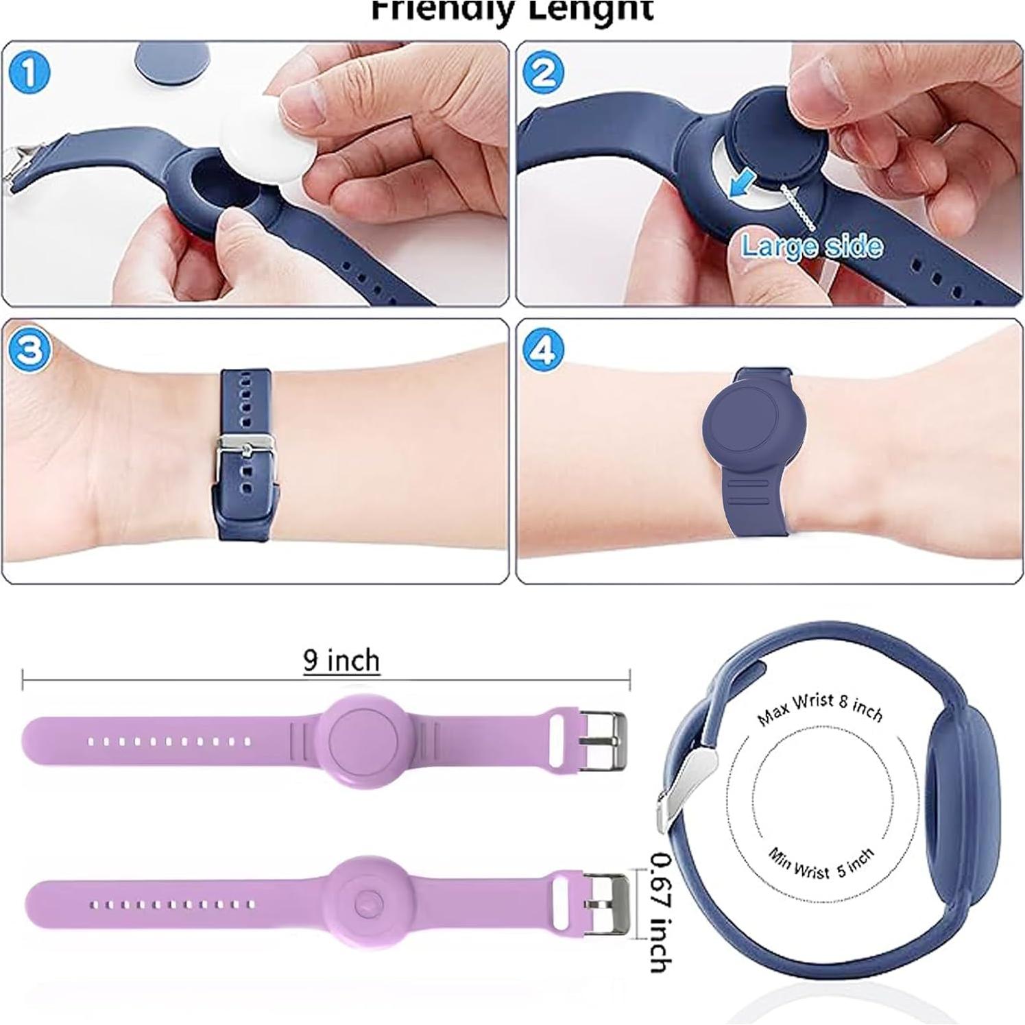 Pulsera AirTag Impermeable YUEYINGMG para Niños 2Pack