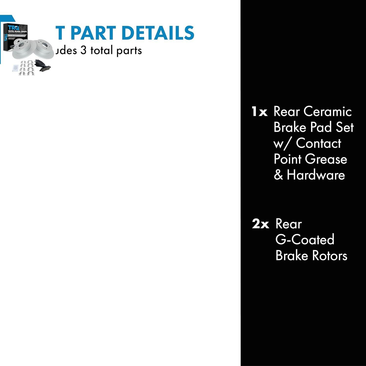 Kit de Pastillas de Freno y Rotor TRQ Cerámico 2002-2022 Nissan