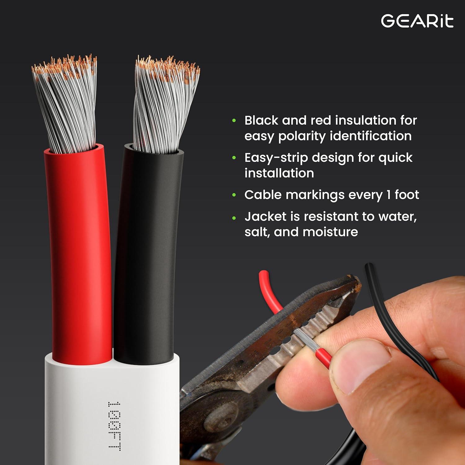 Cable Marino GEARit 14AWG 30,48m Cobre OFC Dúplex Blanco