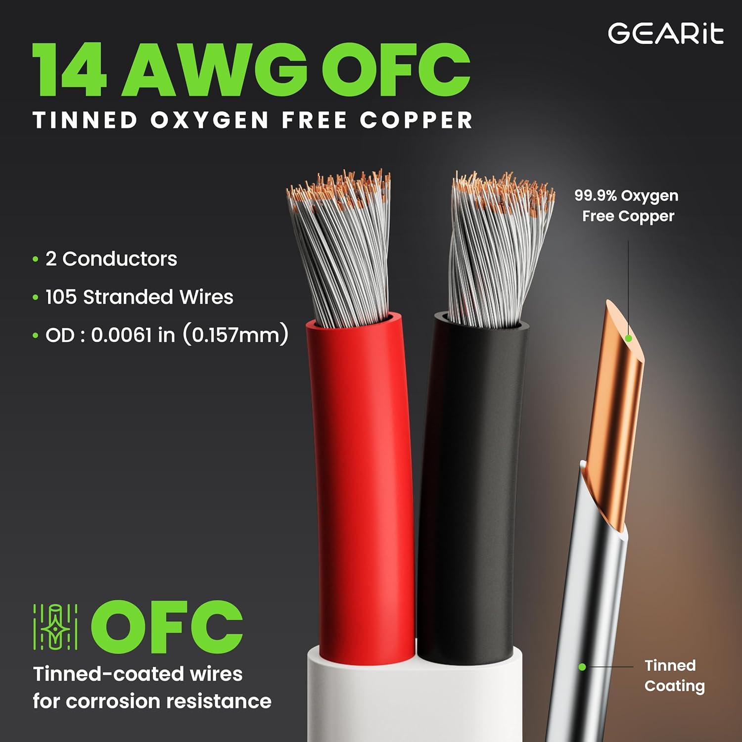 Cable Marino GEARit 14AWG 30,48m Cobre OFC Dúplex Blanco