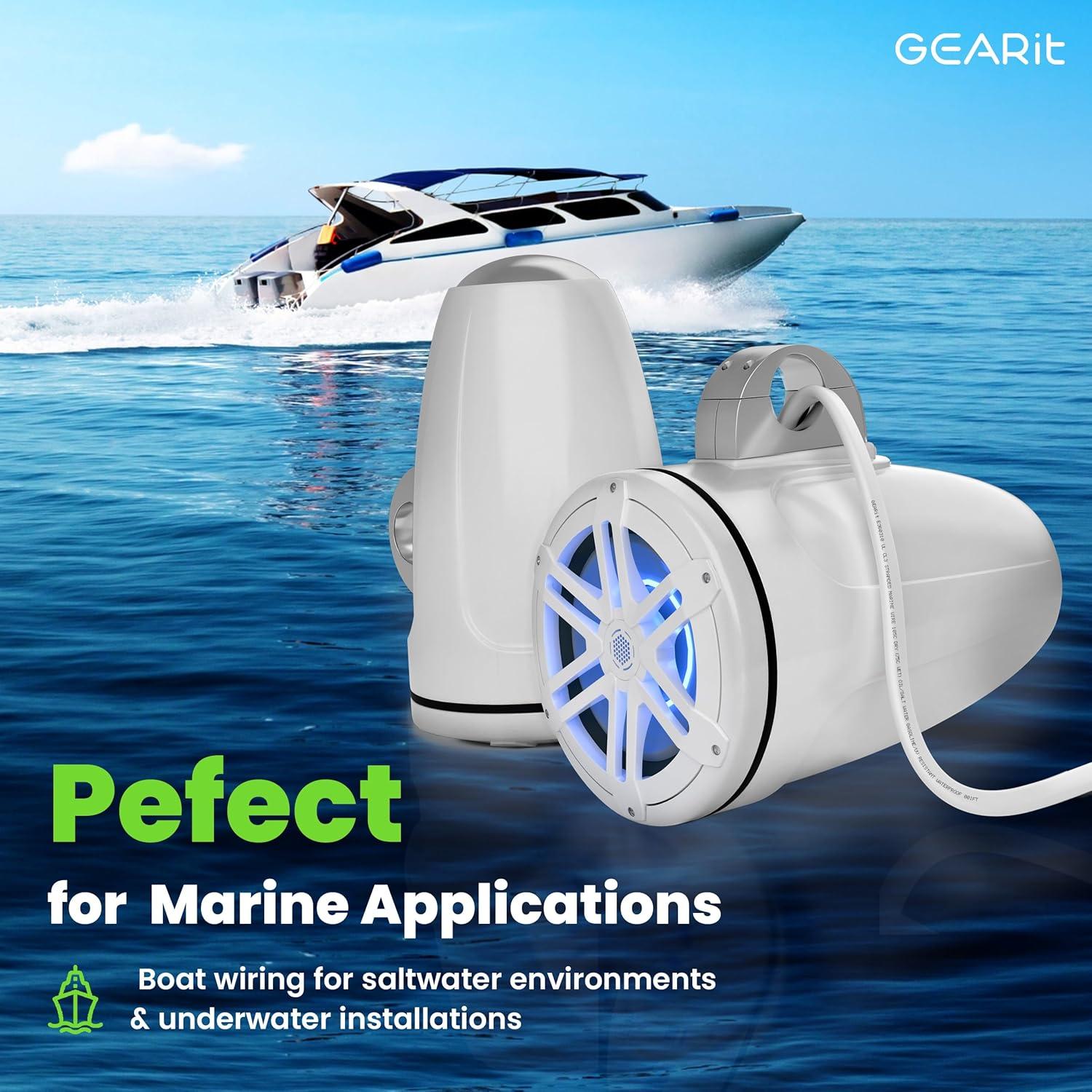 Cable Marino GEARit 14AWG 30,48m Cobre OFC Dúplex Blanco