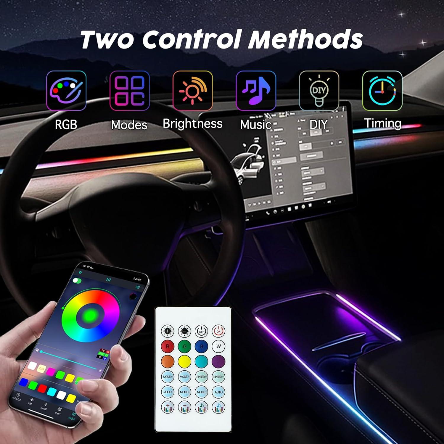 Luces LED Acrílicas RGB SAMGCHI para Carro Interior 6 en 1