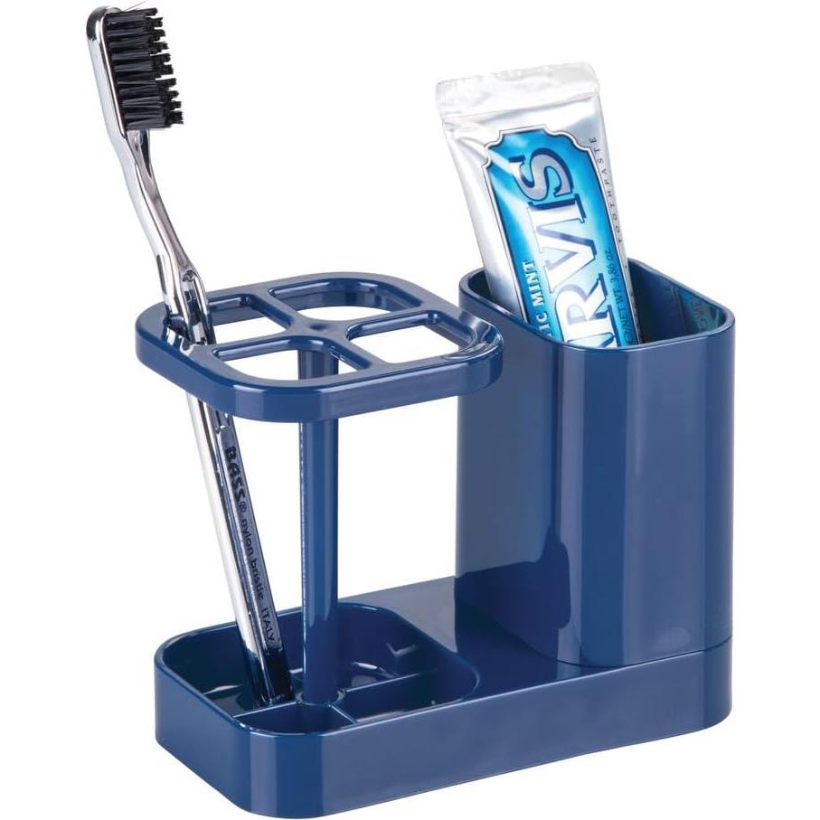 Soporte Portacepillos InterDesign Med+ Azul Marino 4 Compartimentos