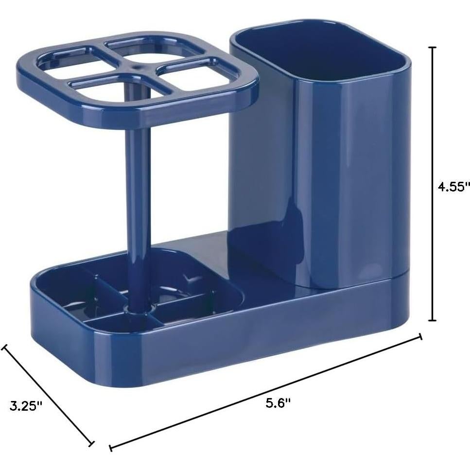 Soporte Portacepillos InterDesign Med+ Azul Marino 4 Compartimentos