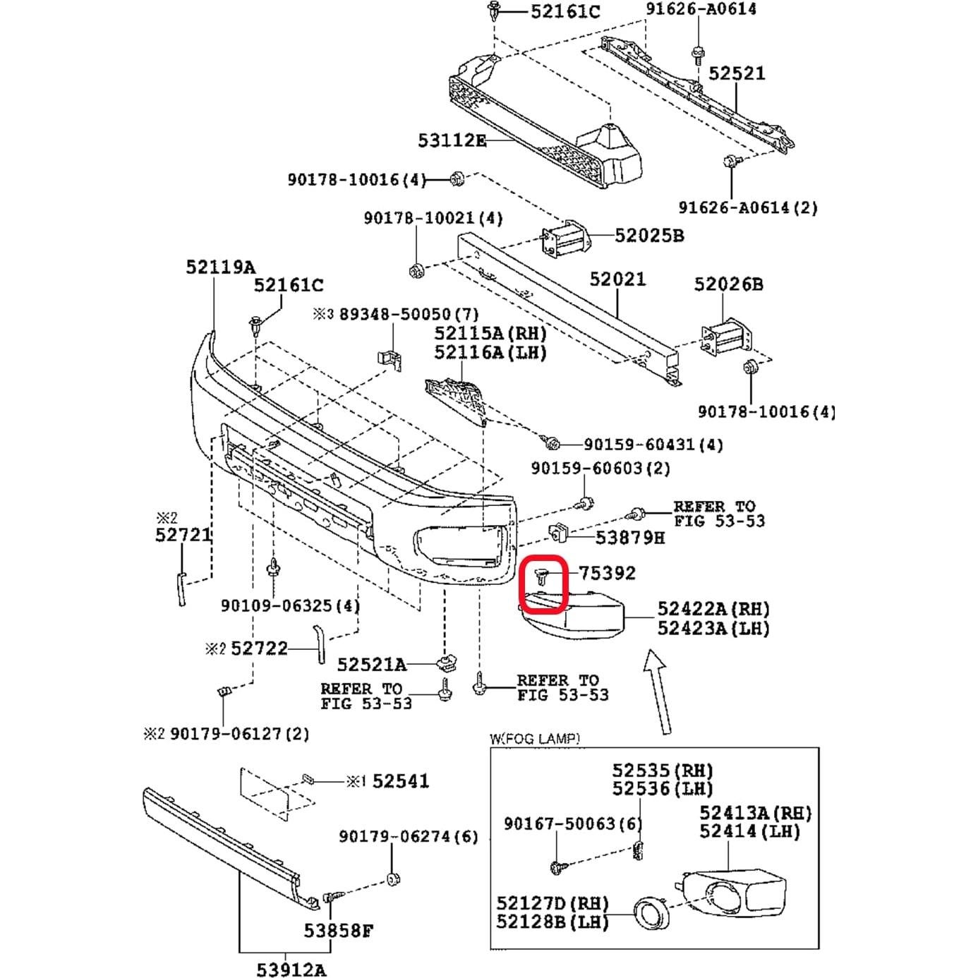 Clip de Moldura de Parachoques Toyota Lexus 10 Piezas