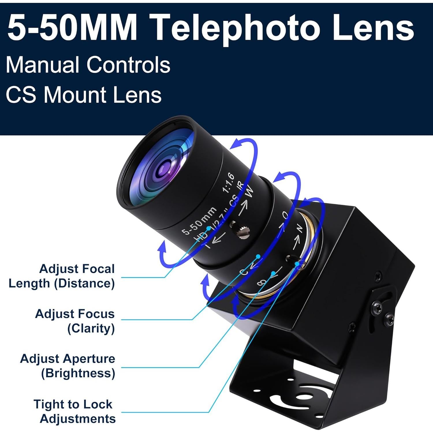 SVPRO Cámara USB 1080P con Lente 5-50mm y Zoom Manual