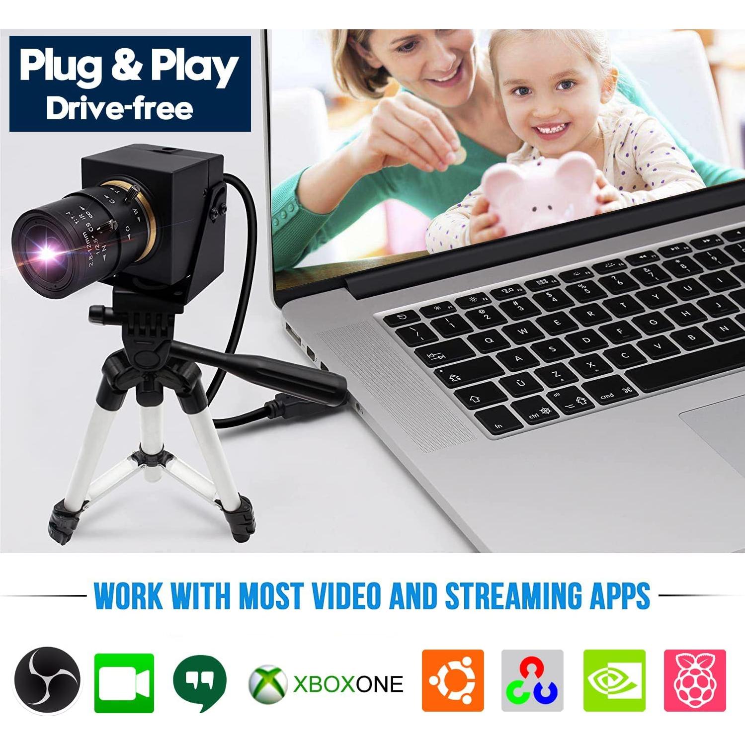 SVPRO Cámara USB 1080P con Lente 5-50mm y Zoom Manual