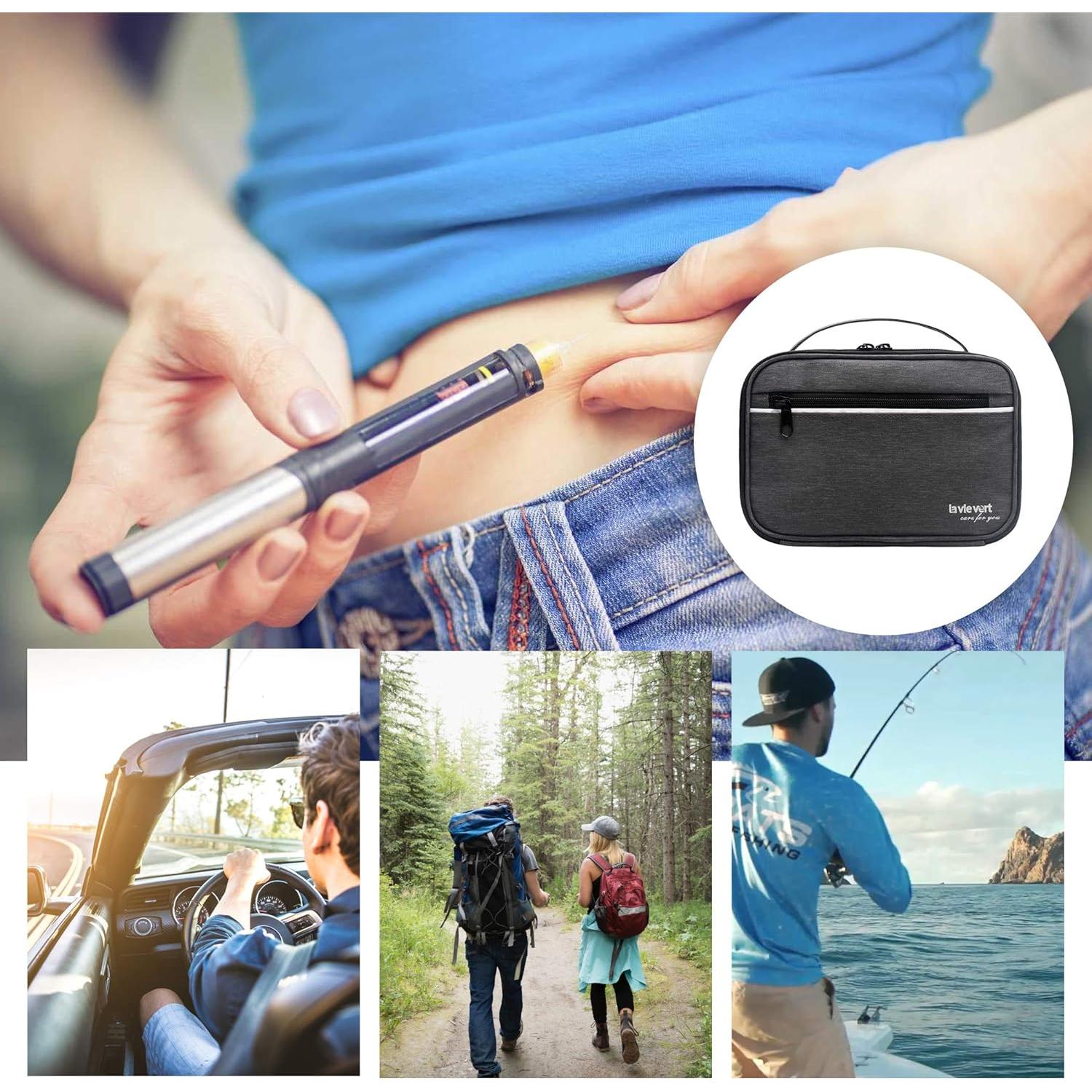 Bolsa de Viaje Lavievert para Insulina - Gris Oscuro