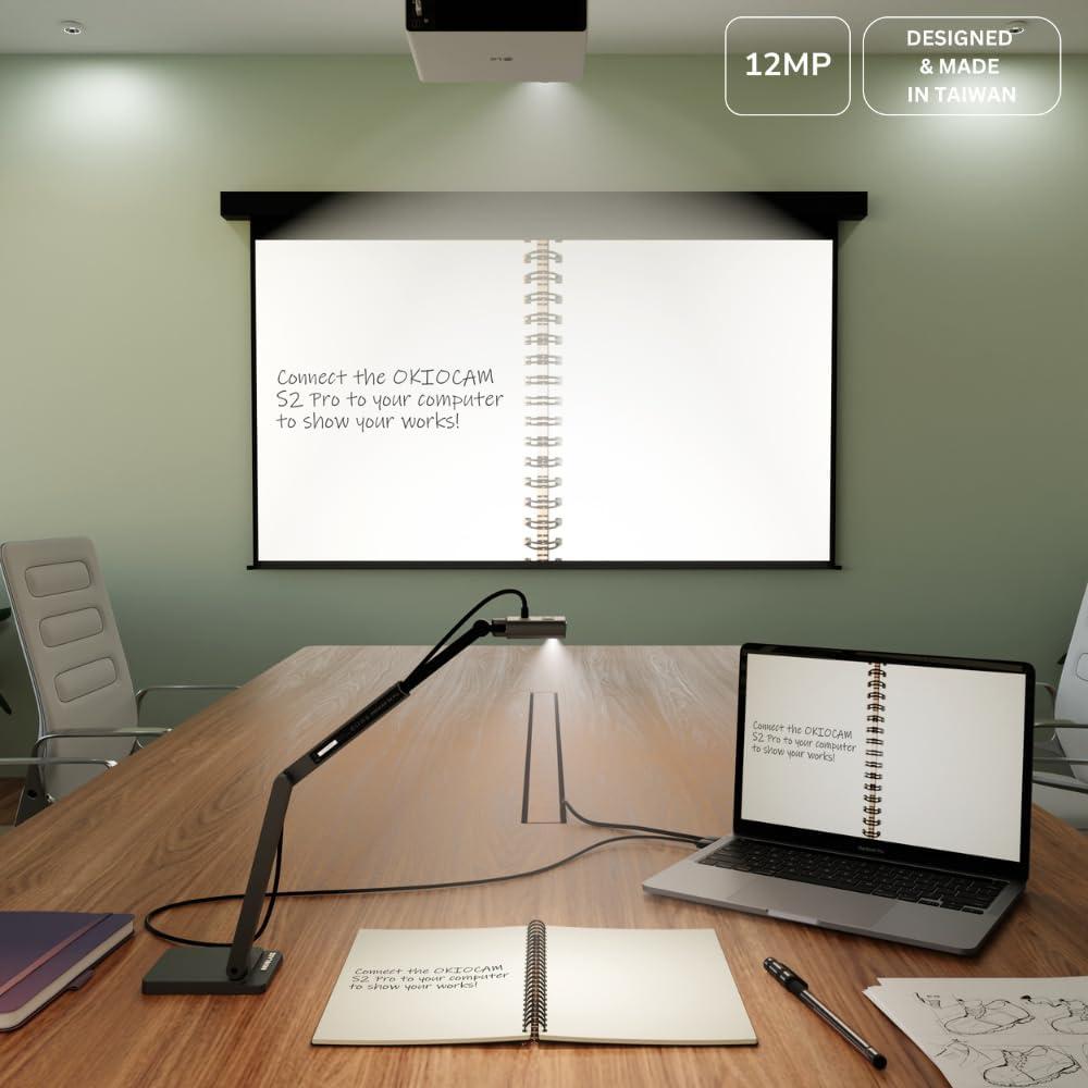 Cámara de Documentos OKIOCAM S2 Pro 13MP 4K USB con Puntero