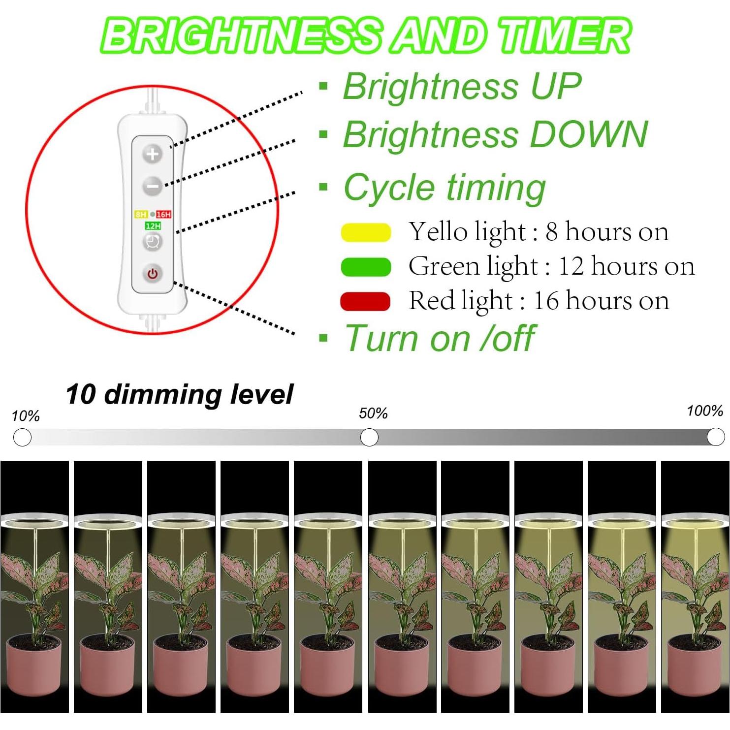 Luz de Crecimiento LED yadoker 5W Altura Ajustable 5V