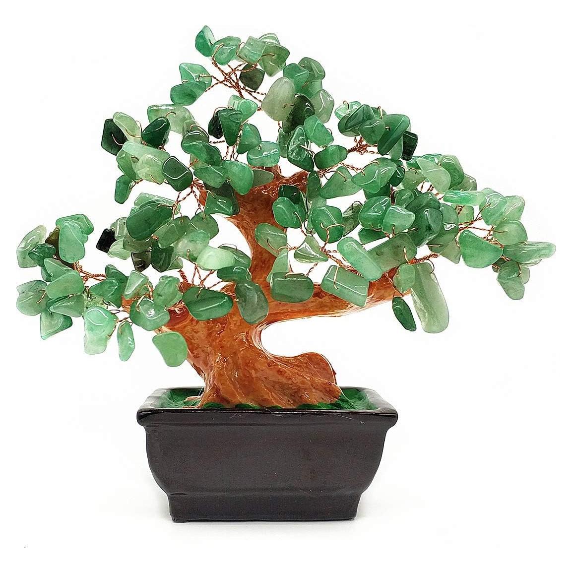 Árbol de Dinero Colorsheng Bonsai de Cuarzo Verde 17.78 cm