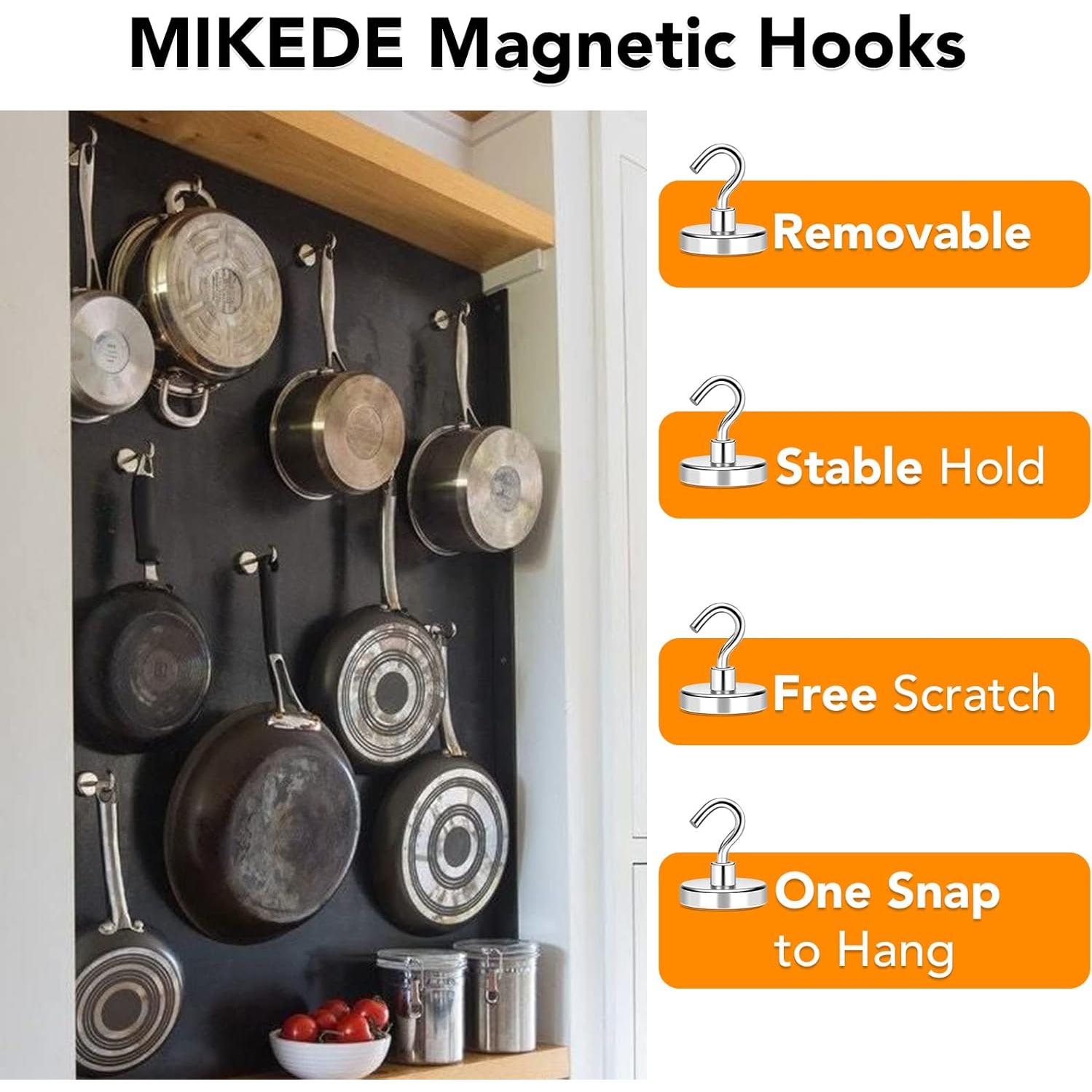 Ganchos Magnéticos MIKEDE 8 Paquete 68kg Neodimio