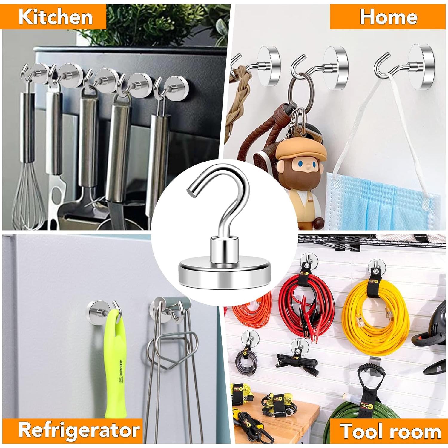 Ganchos Magnéticos MIKEDE 8 Paquete 68kg Neodimio