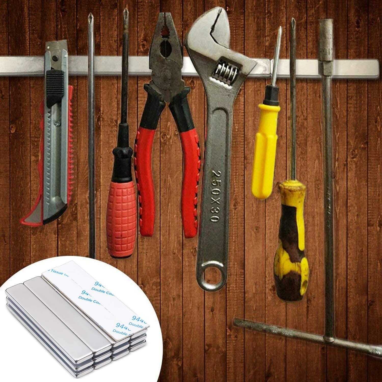 Imanes de Neodimio MikeDe 60x10x3mm 6 Piezas Adhesivos