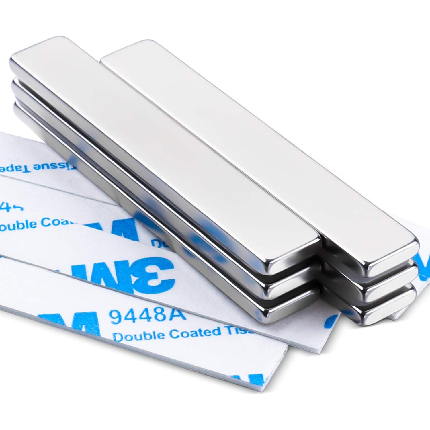 Imanes de Neodimio MikeDe 60x10x3mm 6 Piezas Adhesivos