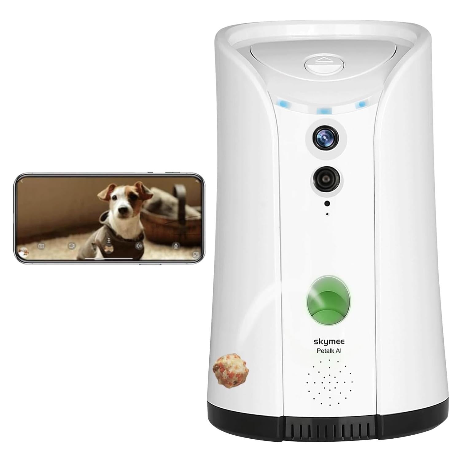 Dispensador de golosinas para perros Skymee con cámara 1080p