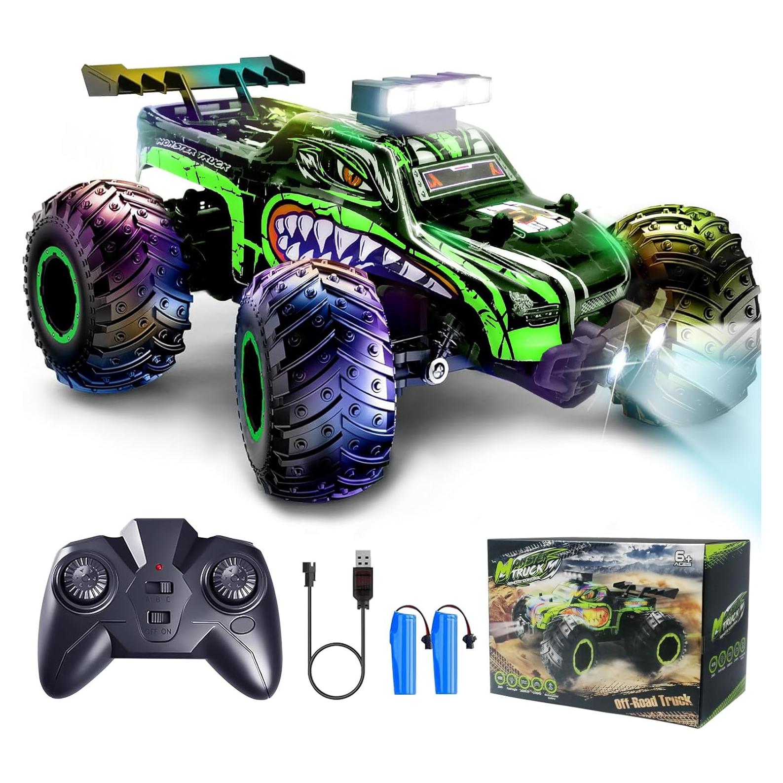 Coche RC Monstruo Hawcay 20KM/H Verde con 2 Baterías