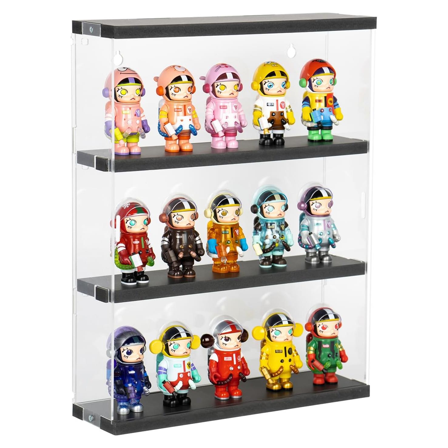 Estante de Acrílico Nynelly 3 Niveles Montado en Pared Negro