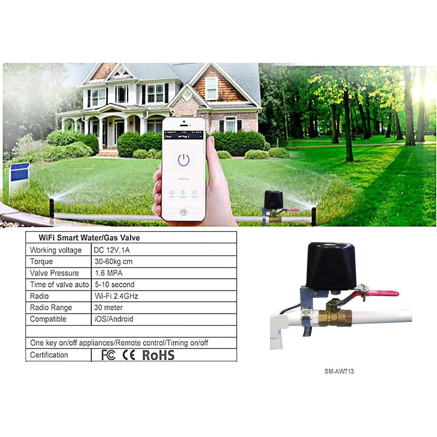 Válvula de Agua WiFi UseeLink, Control Remoto APP, 0.53 kg