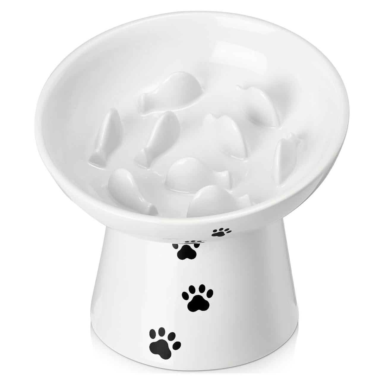 Comedero Elevado para Gatos Y YHY Cerámica Antivómito 15 cm