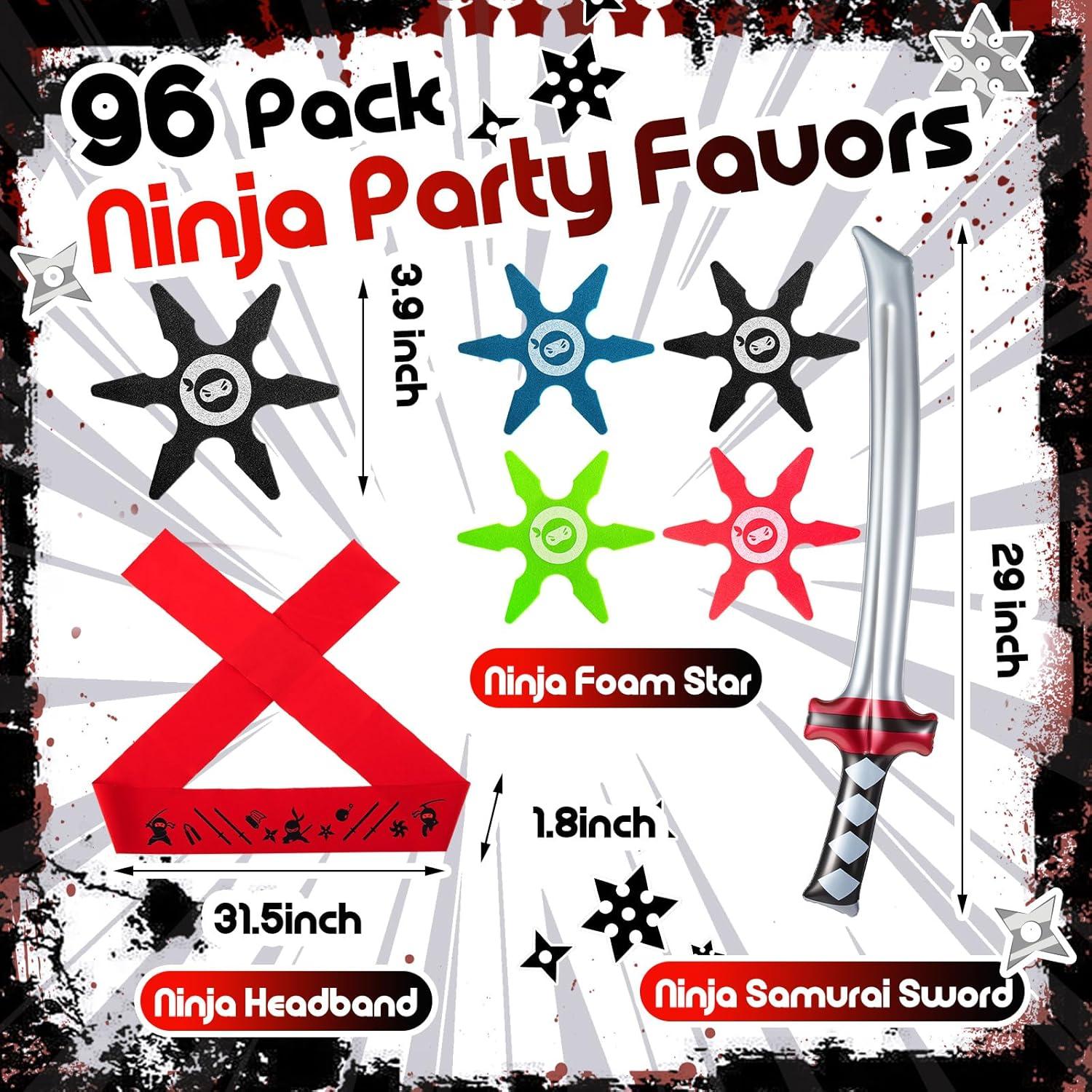 Deekin 48 Piezas Fiesta Ninja con Espadas Inflables y Diademas