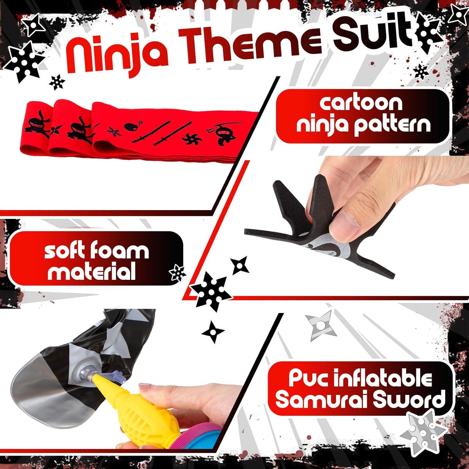 Deekin 48 Piezas Fiesta Ninja con Espadas Inflables y Diademas