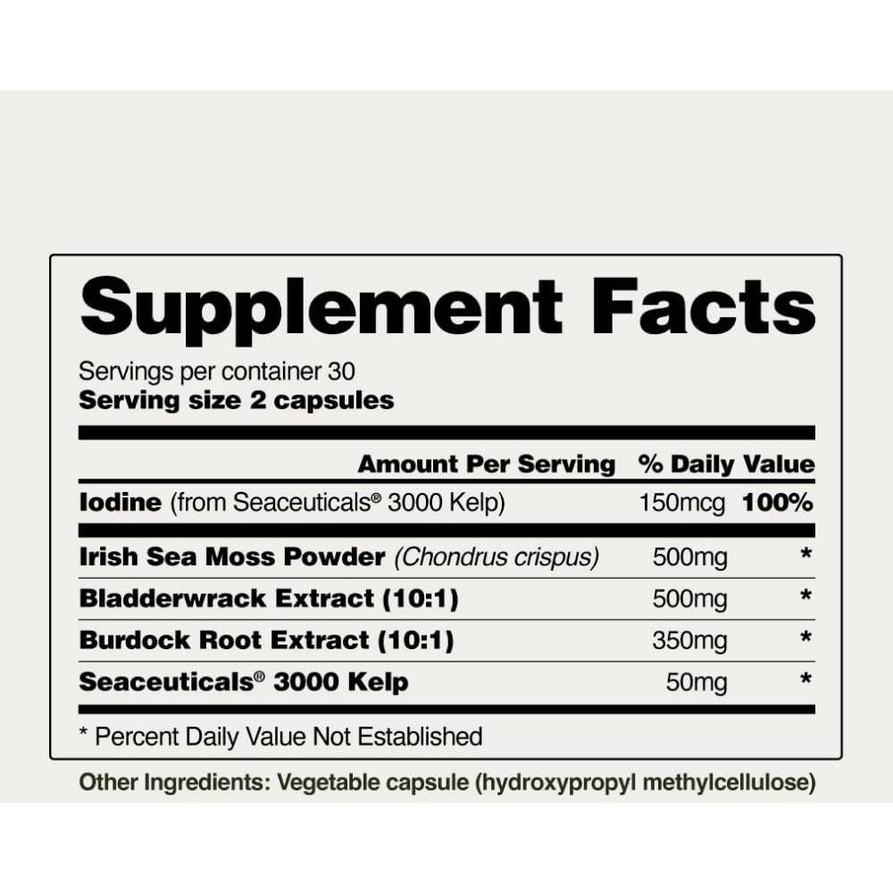 Cápsulas de Musgo Marino Snap Supplements 60 Cápsulas