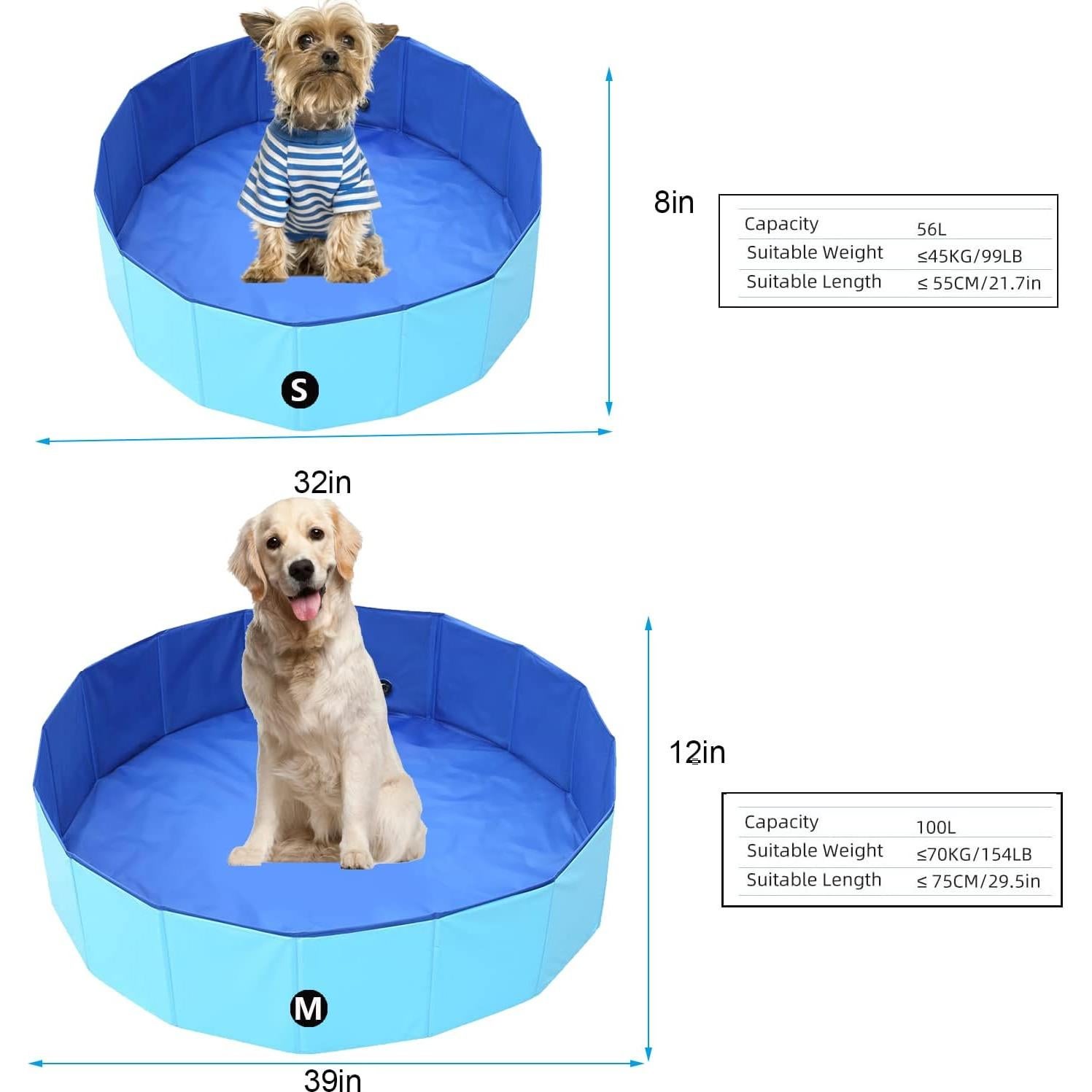 Piscina Plegable ITidyHome para Mascotas y Niños 81x20 cm Azul