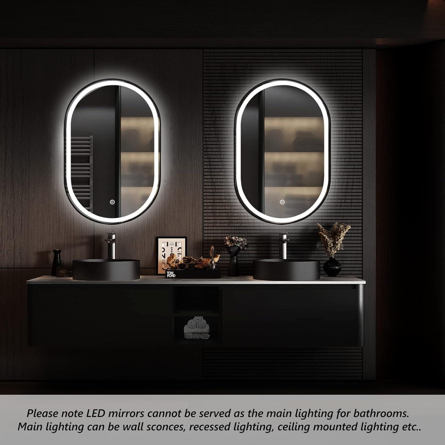 Espejo de Baño LED Ovalado TheiaMo 84x51 cm Impermeable