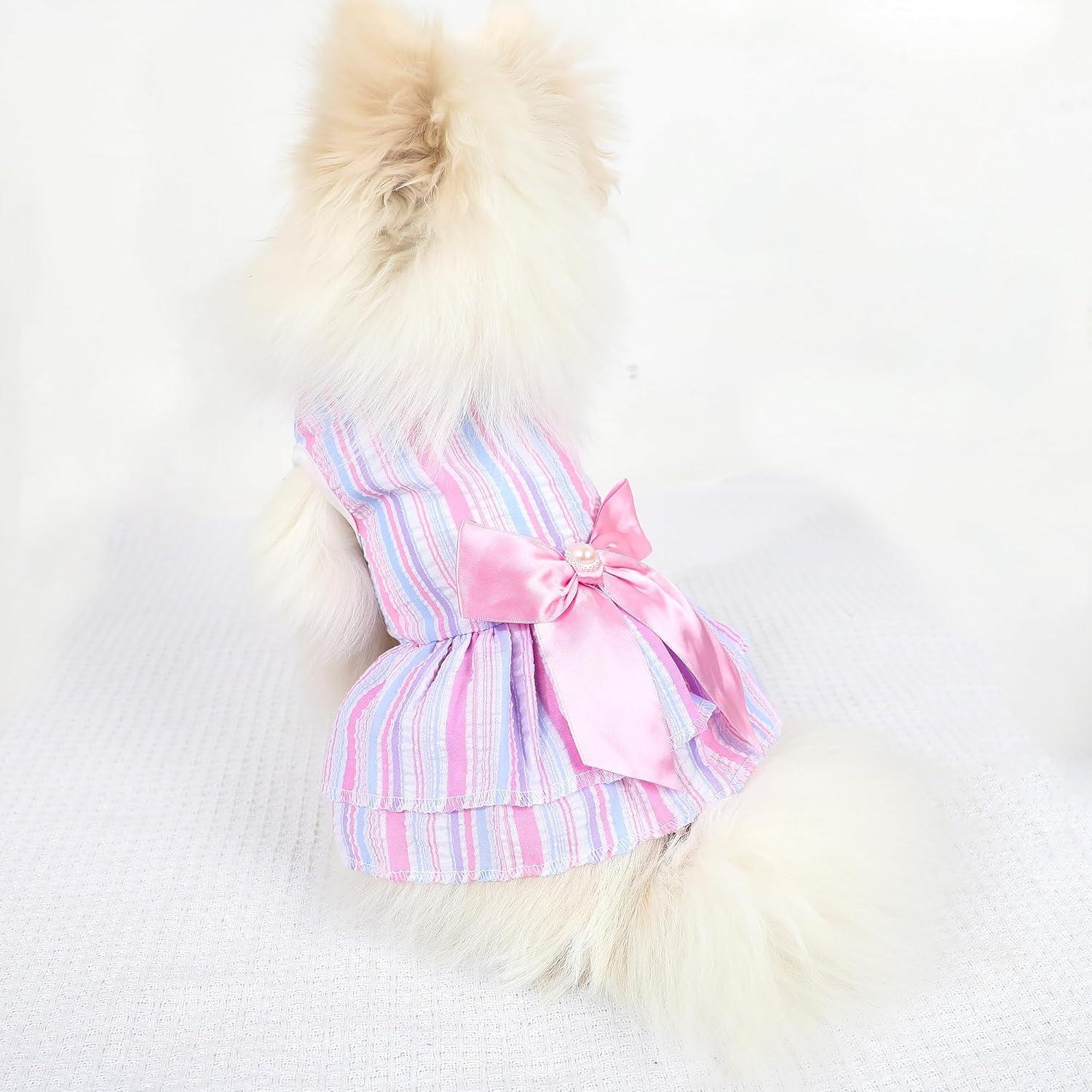 Paquete de 2 Vestidos para Perros SIMCAPY Rosa Púrpura XX-Pequeño