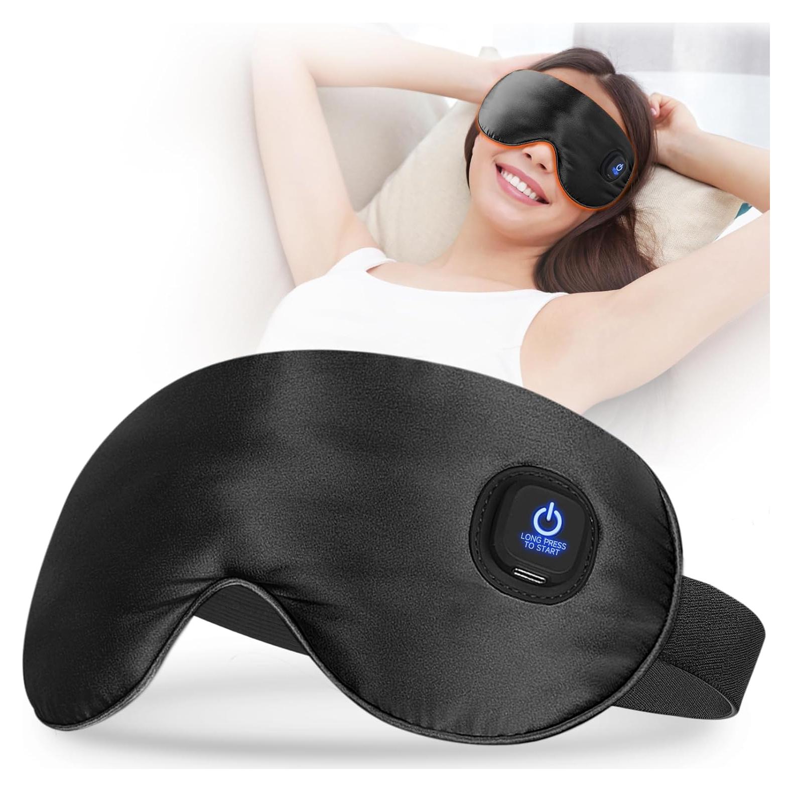 Máscara de Ojos Caliente Sin Cable Ezona - Seda Lavable, Negro