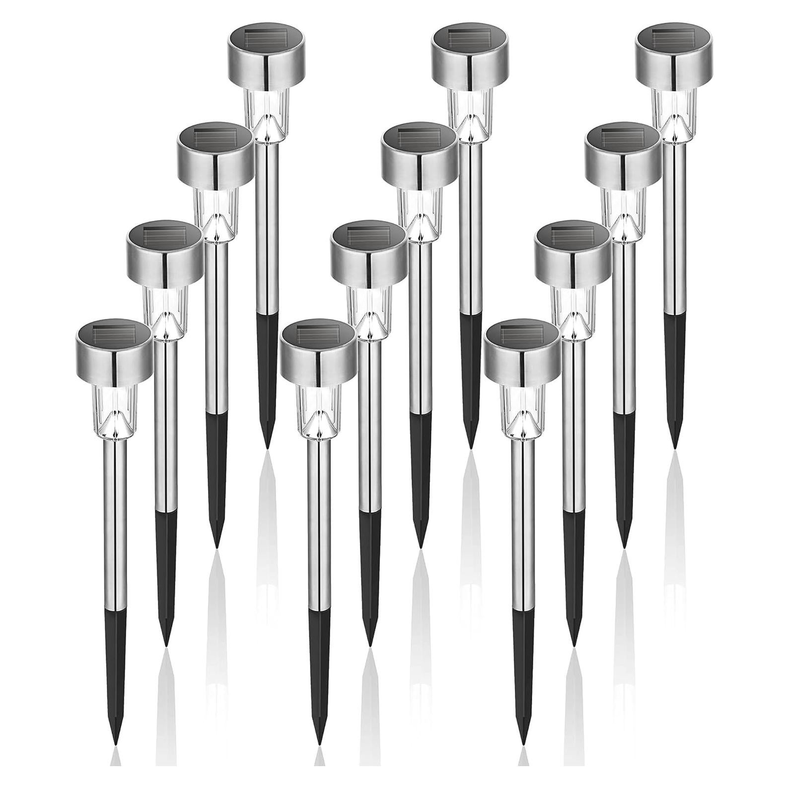 Luces Solares GIGALUMI LED 12 Piezas Acero Inoxidable