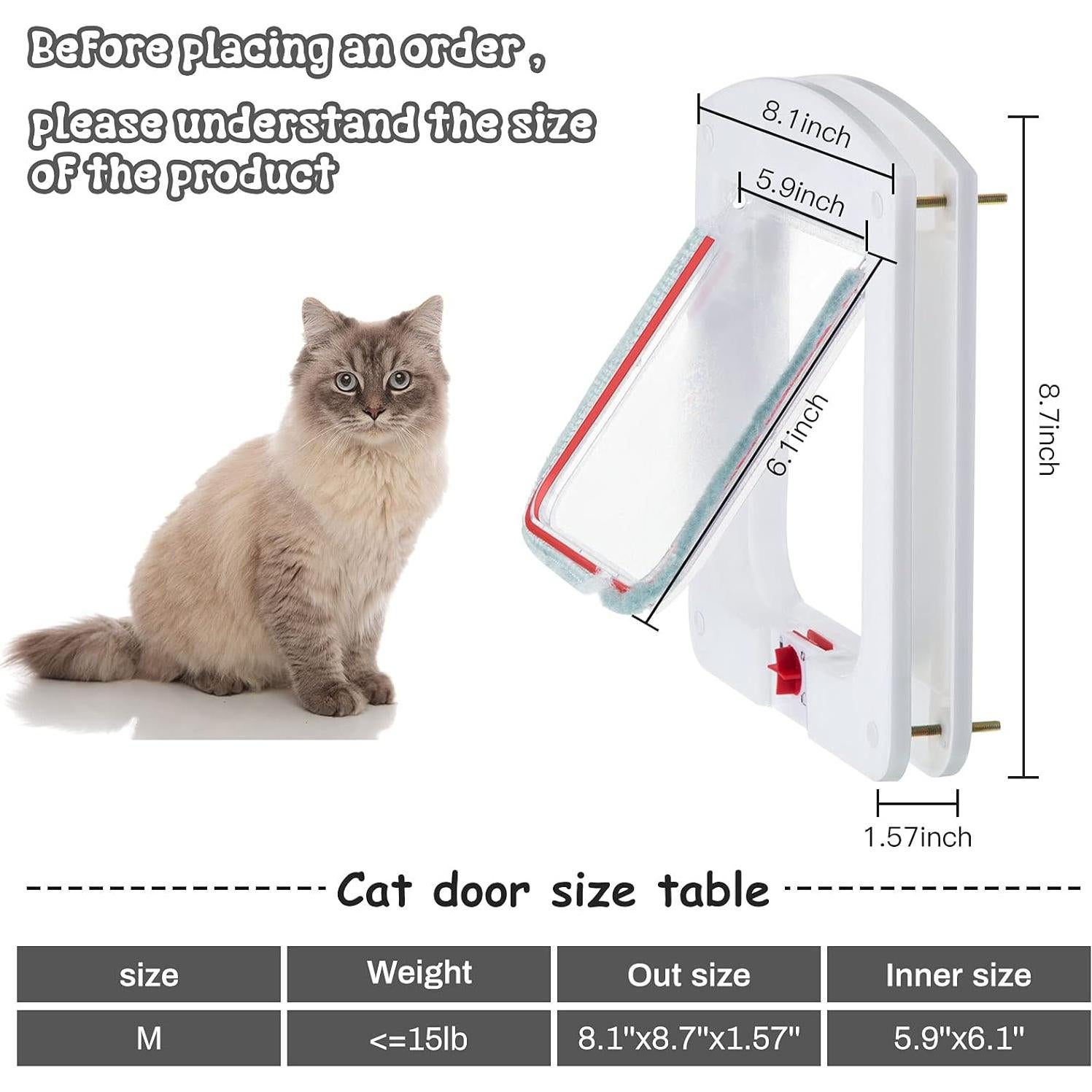 Puerta para Mascotas Saintrygo 20x21 cm con Cerradura 4 Vías