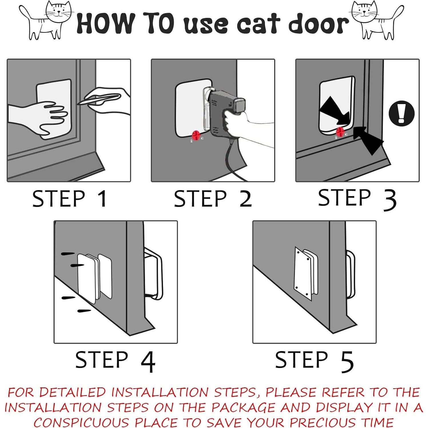 Puerta para Mascotas Saintrygo 20x21 cm con Cerradura 4 Vías