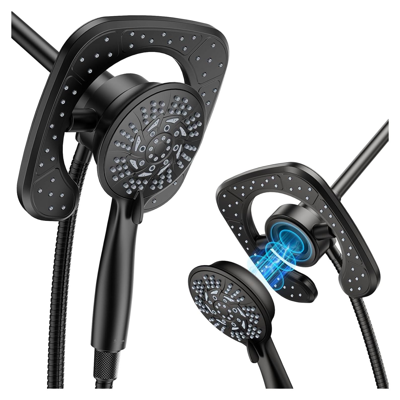Cabezal de Ducha de Alta Presión YASFEL 2 en 1 Negro 7.2"