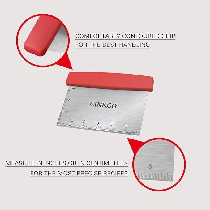 Raspador de Masa GINKGO de Acero Inoxidable Rojo 16.76cm