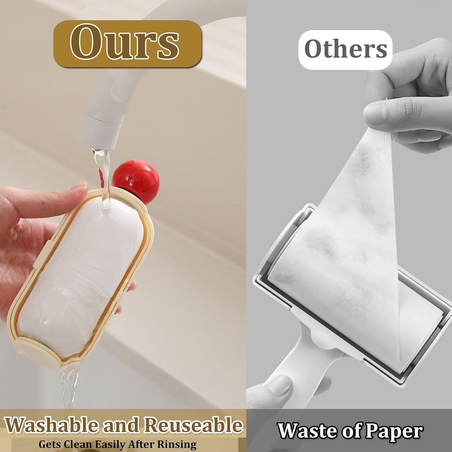 Rodillo Quitapelusas Xuoent Lavable 2-en-1 para Mascotas