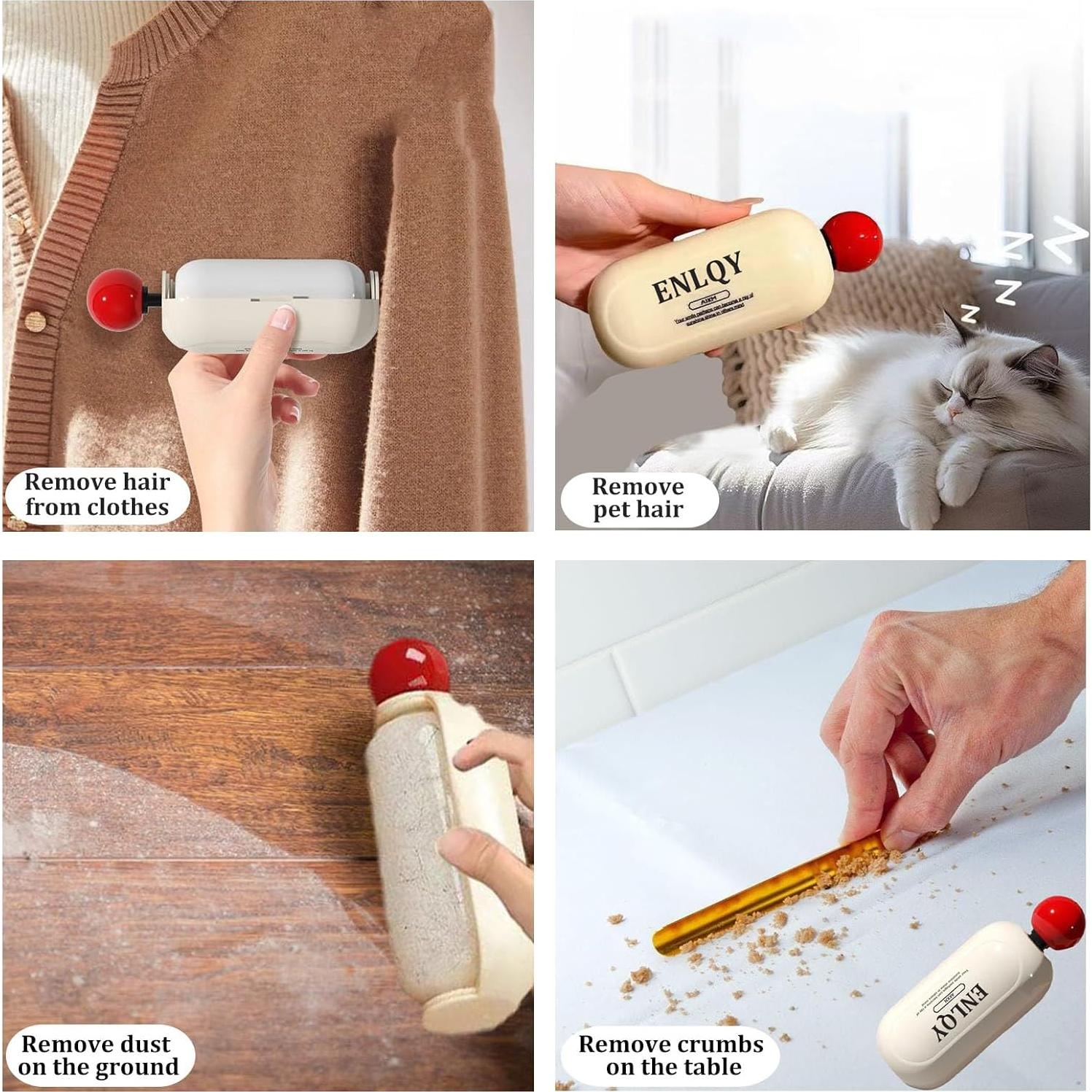 Rodillo Quitapelusas Xuoent Lavable 2-en-1 para Mascotas