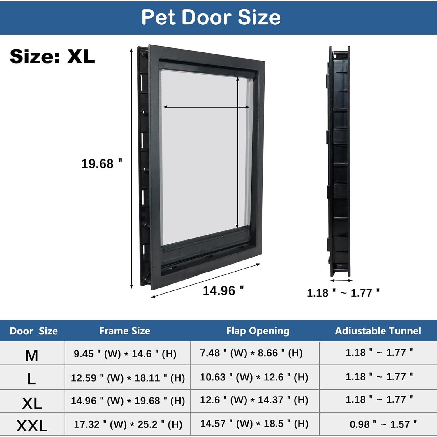 Puerta para Perros Grande CEESC XL con Tapón Magnético