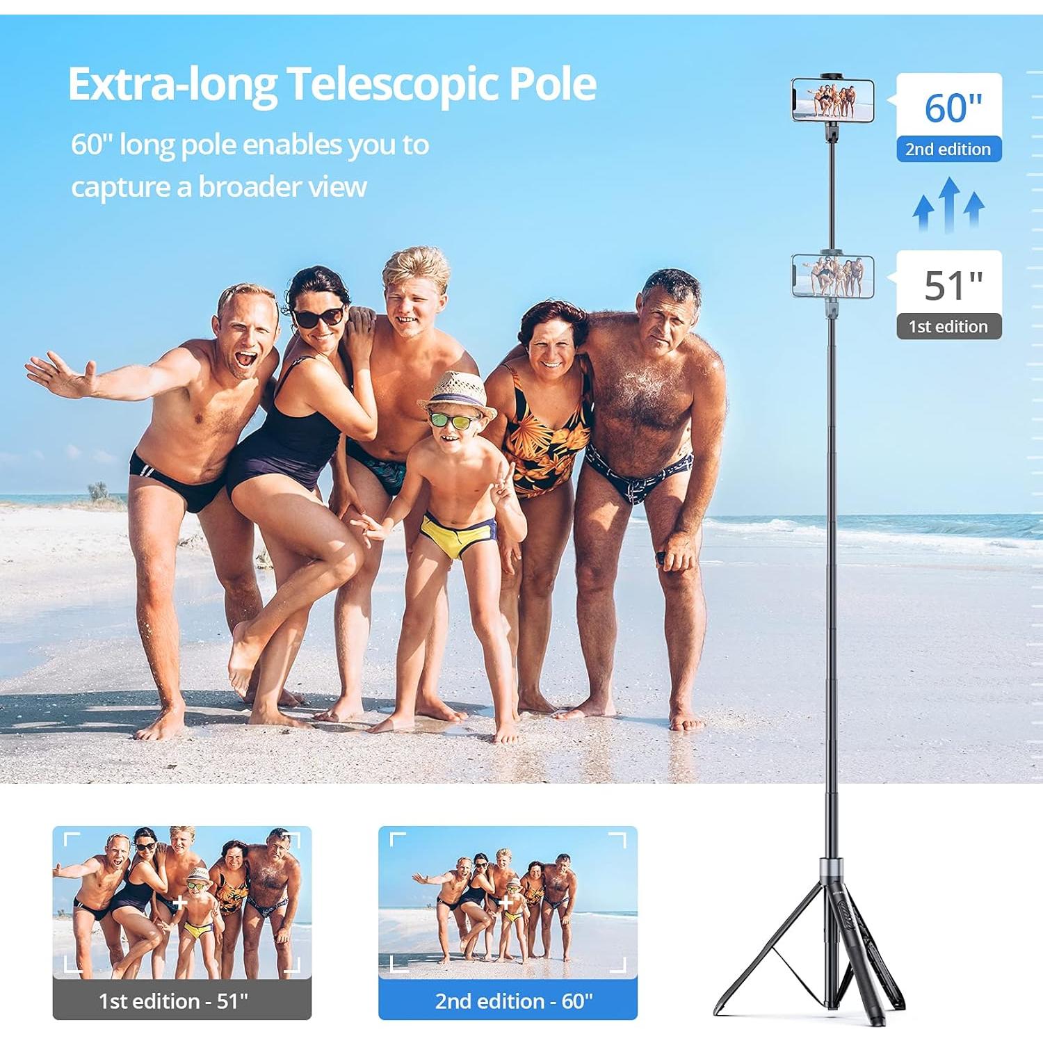 ATUMTEK Trípode para Selfies 152 cm con Control Remoto