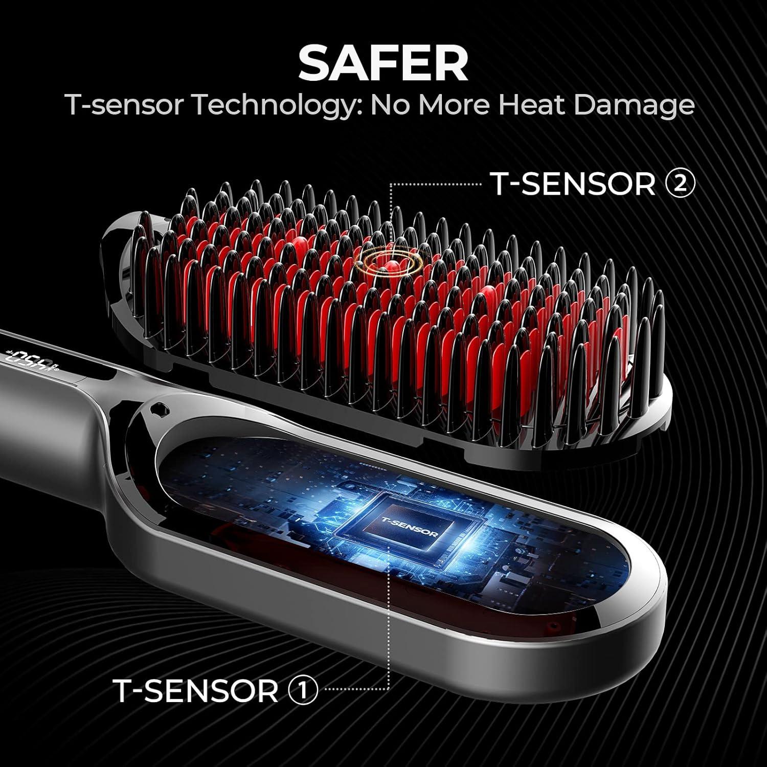 Cepillo Alisador TYMO HC105 - Cerámica, 16 Temperaturas, Negro