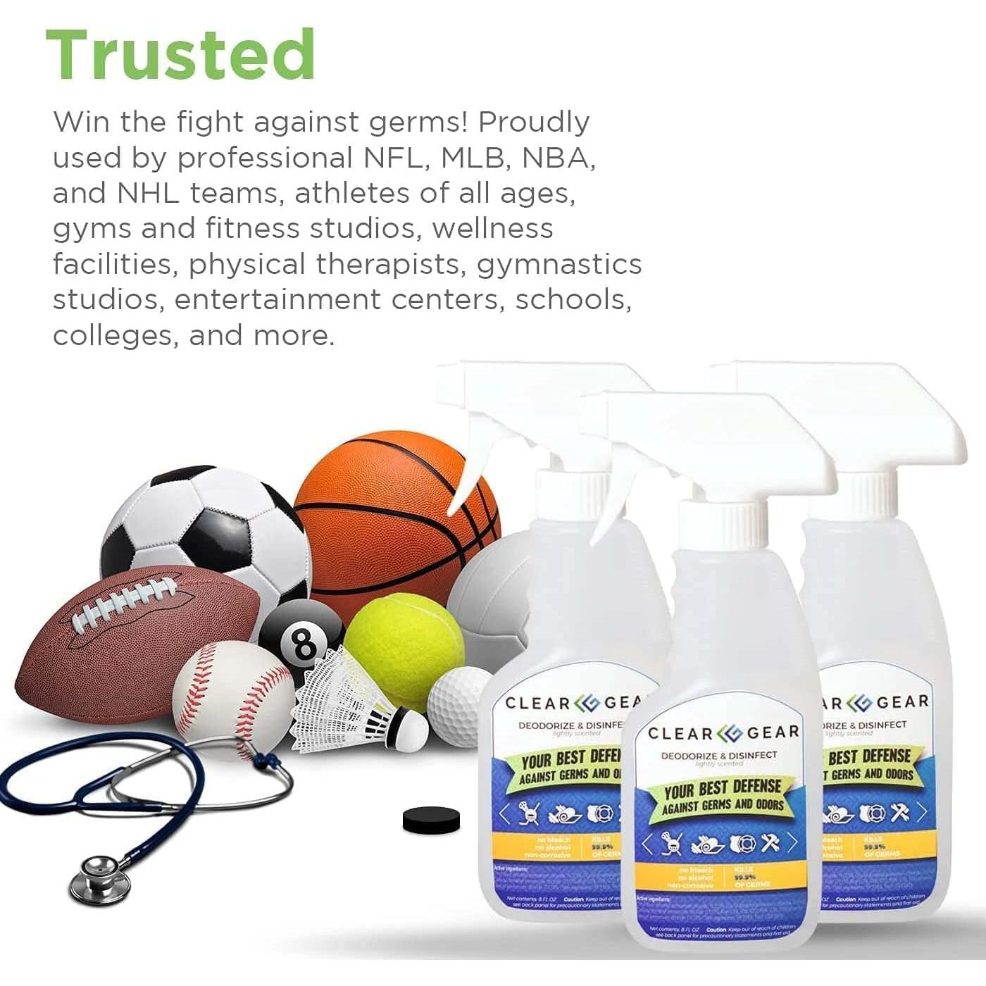 Desinfectante Clear Gear 32 Oz - Spray para Equipos Deportivos