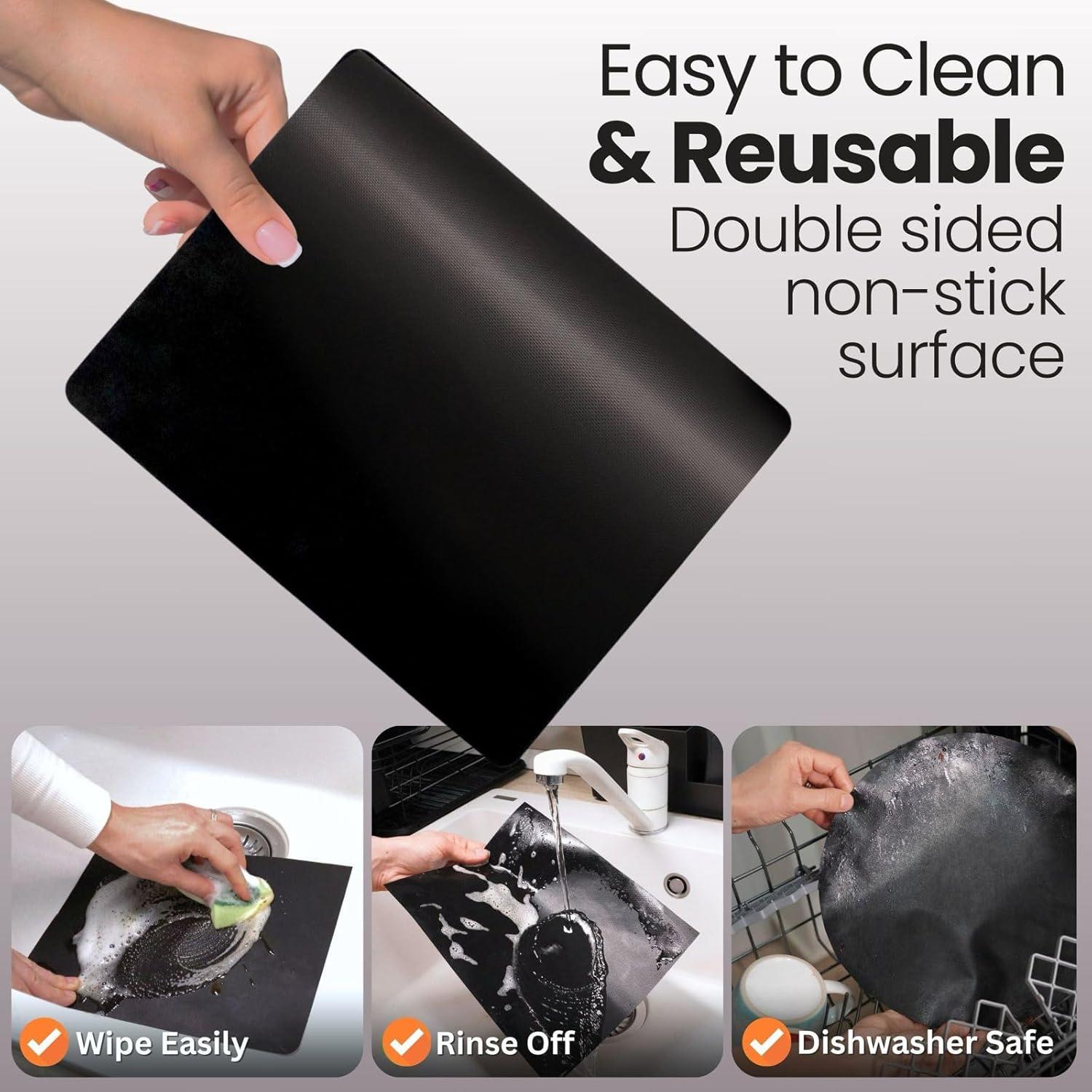 Forro Reutilizable para Horno Tostador Buself - 2 Paquete, Negro, 27.94x22.86 cm