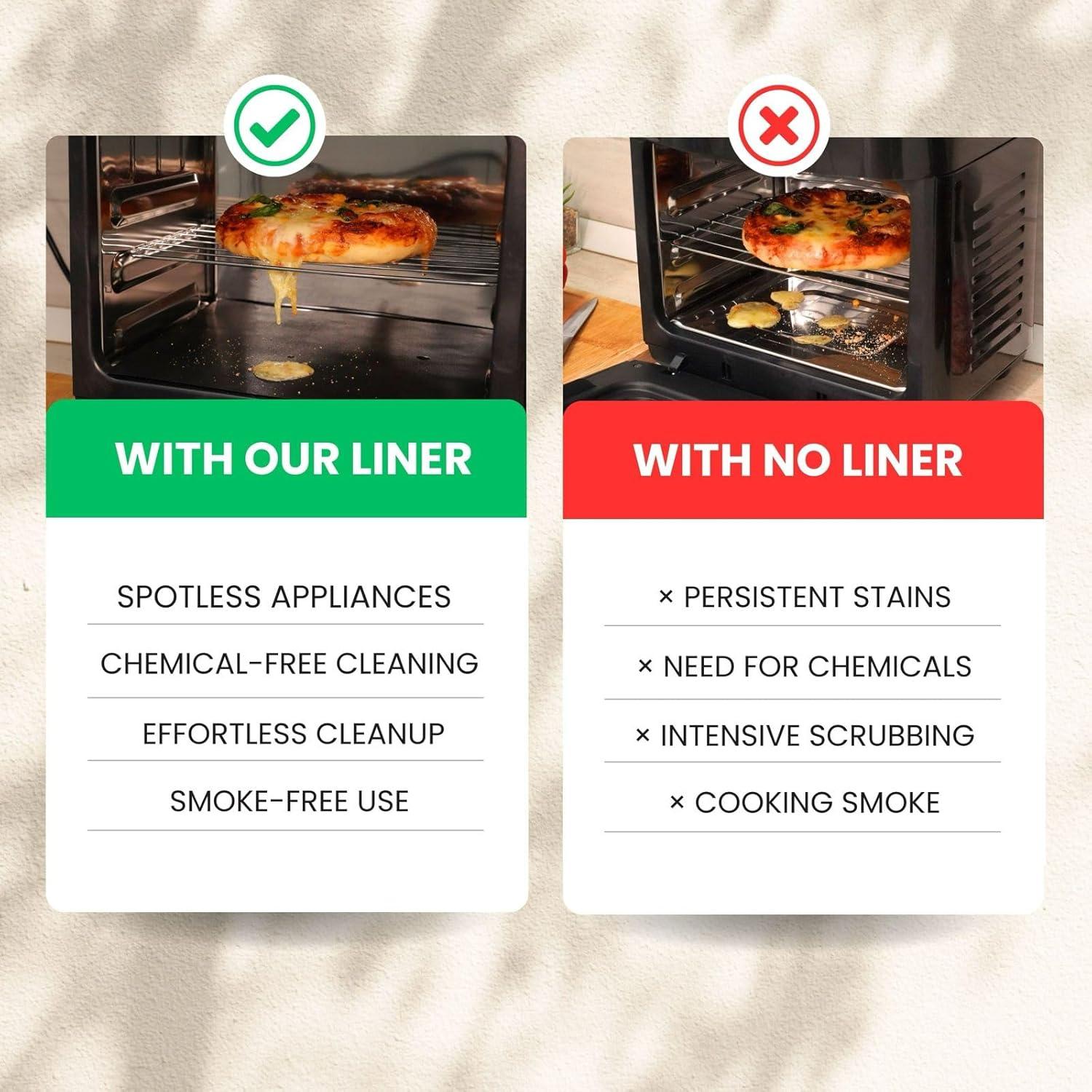 Forro Reutilizable para Horno Tostador Buself - 2 Paquete, Negro, 27.94x22.86 cm