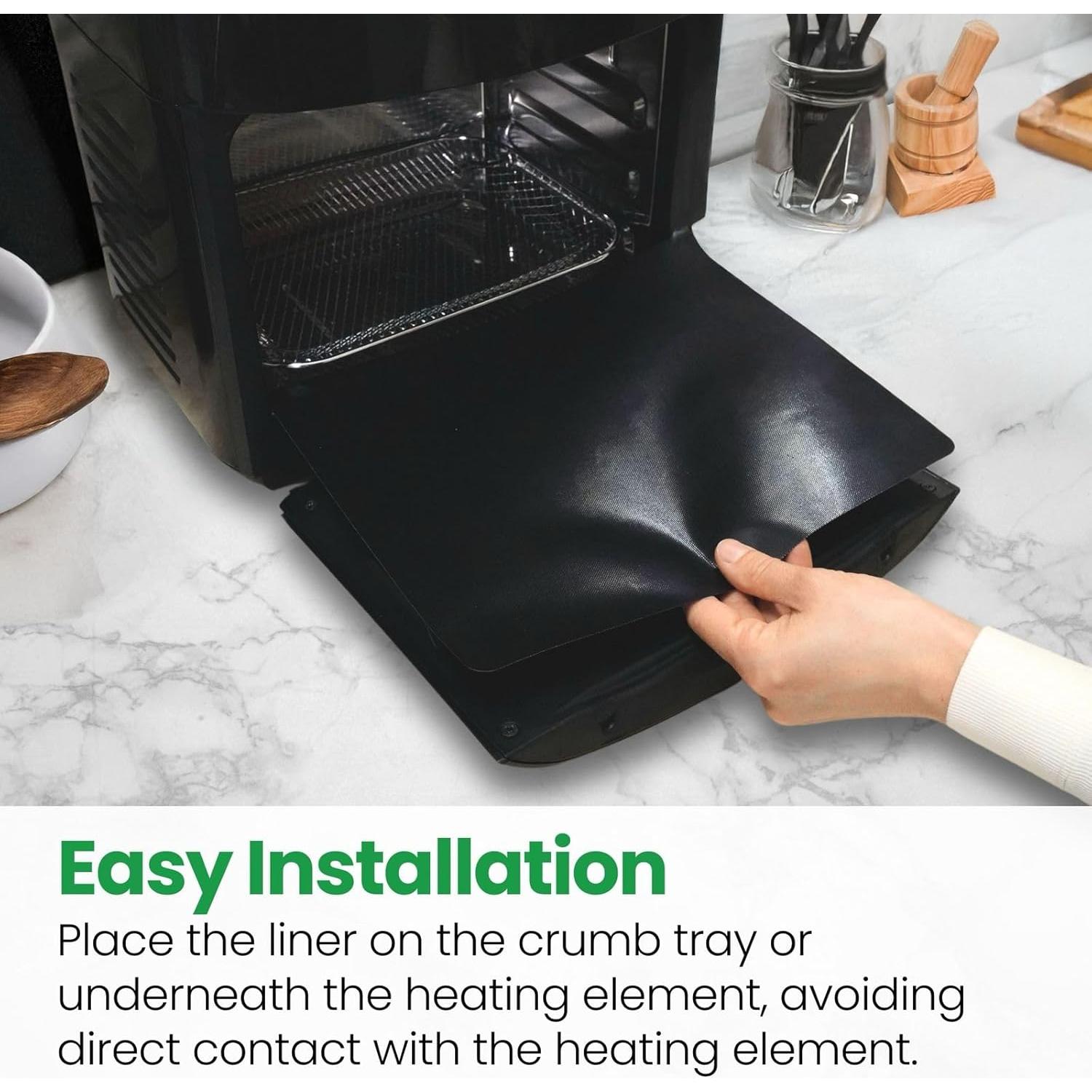 Forro Reutilizable para Horno Tostador Buself - 2 Paquete, Negro, 27.94x22.86 cm