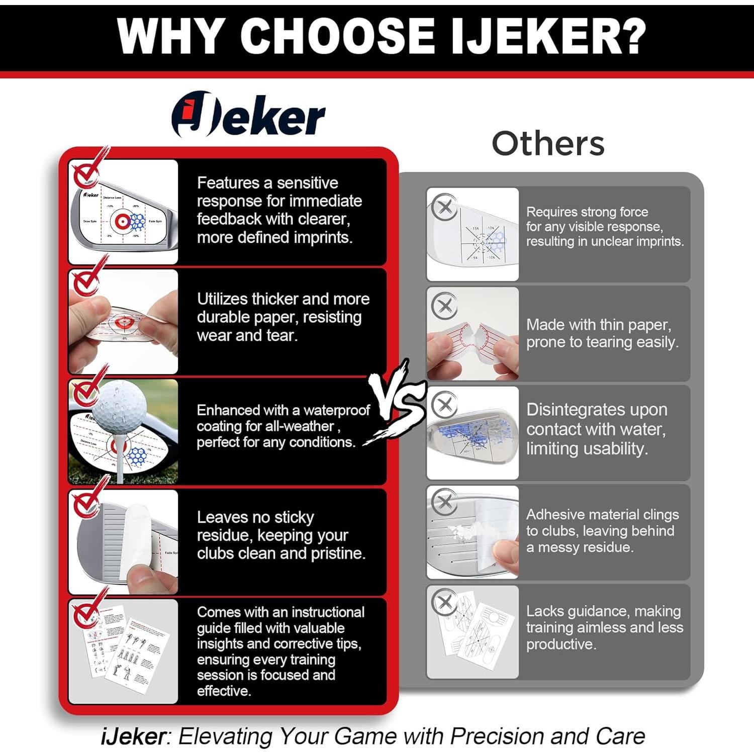 Cinta de Impacto de Golf IJEKER 156 Piezas Entrenamiento