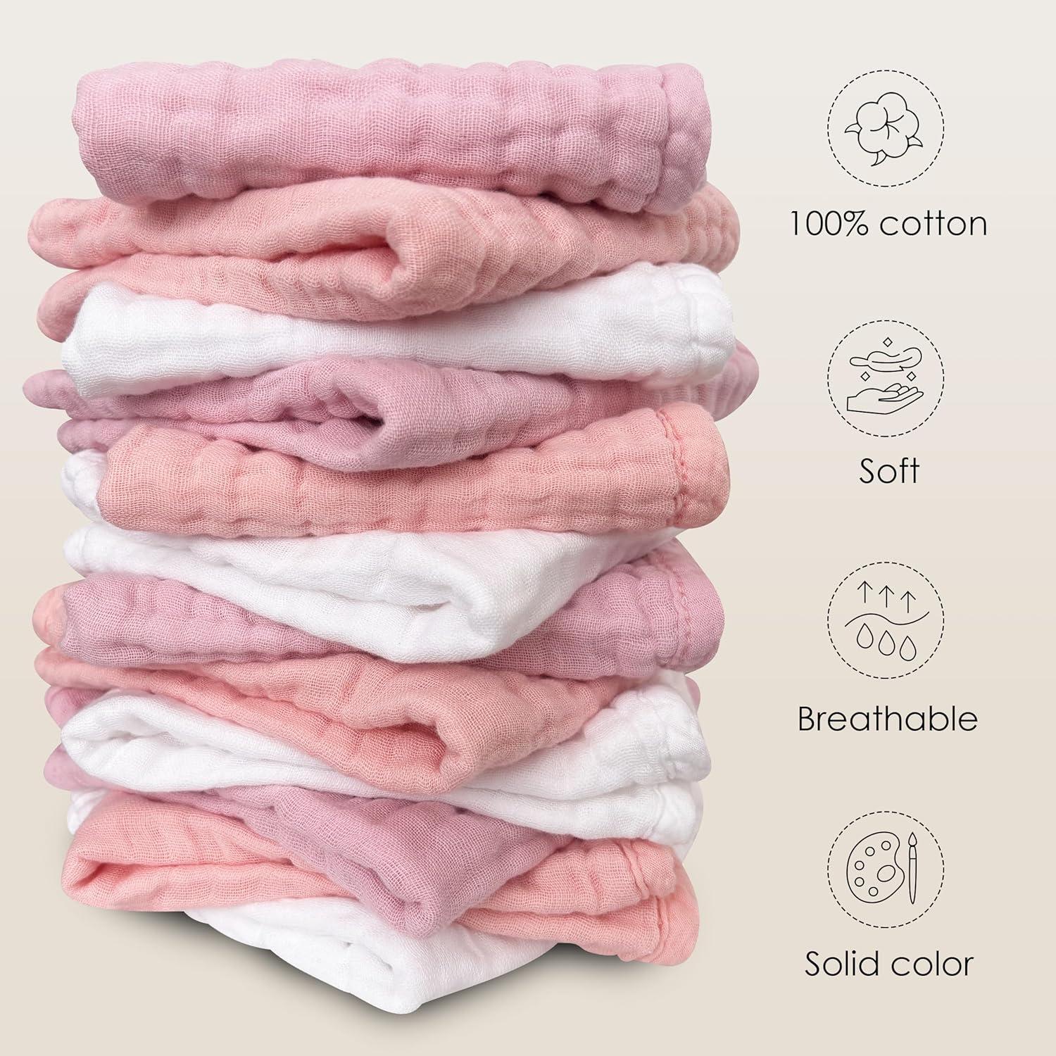 Paños de Muselina para Bebés Sunny zzzZZ - 12 Piezas 30x30 cm