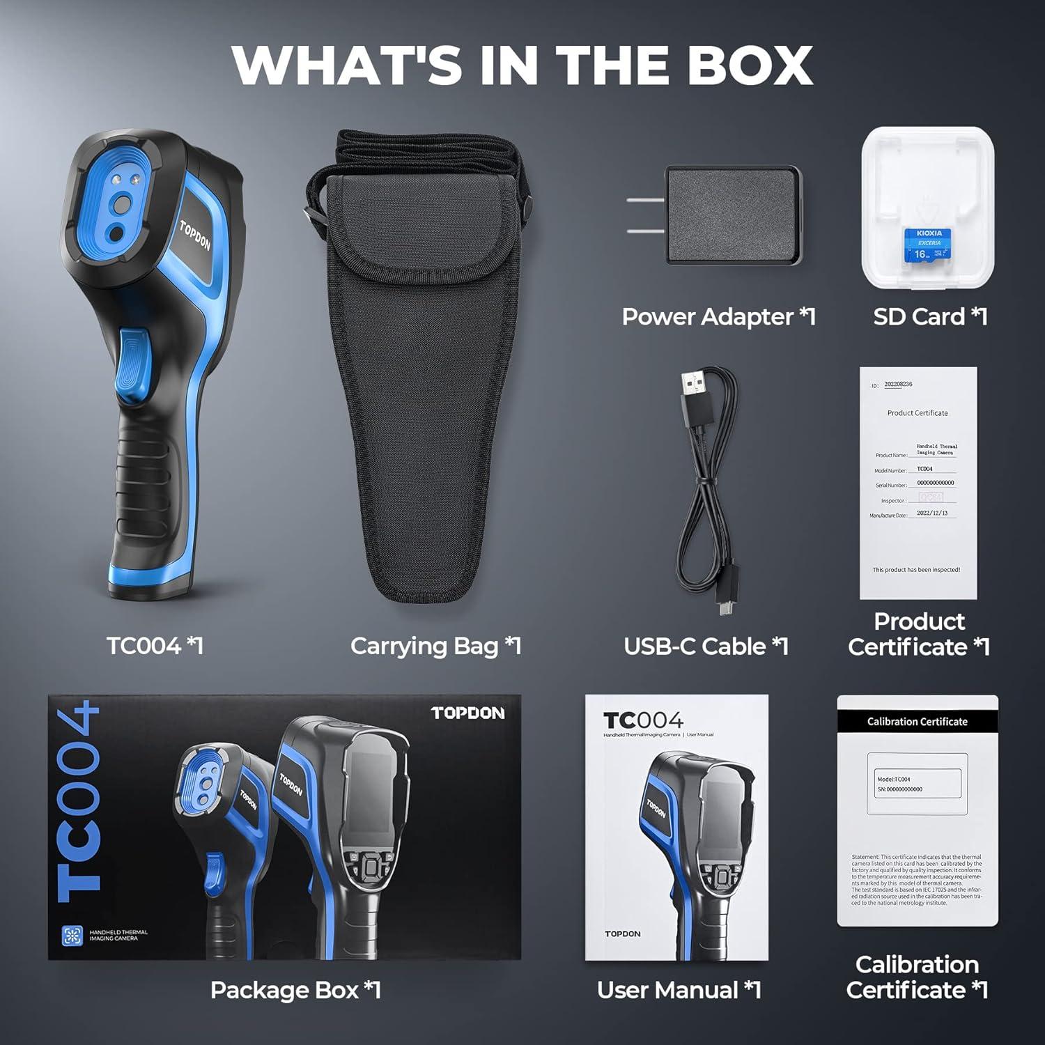 Cámara Térmica TOPDON TC004, 256x192 IR, 12h Batería